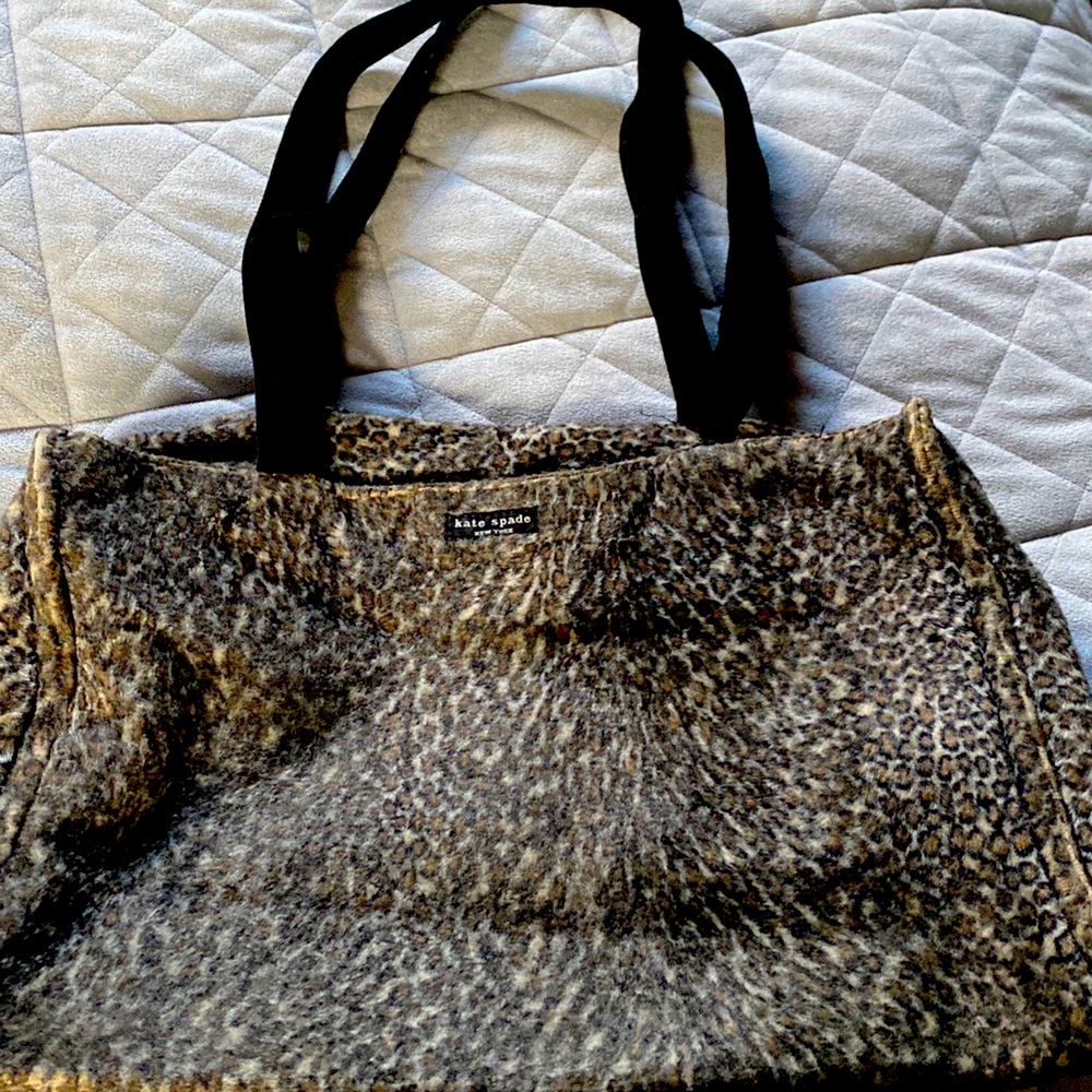 Gently used, much loved Kate Spade animal print, vintage bag